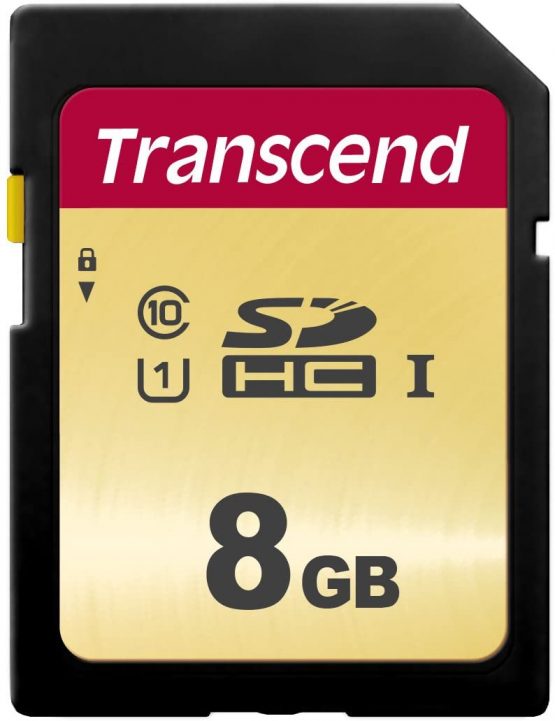Transcend 8GB SDXC 500S Memory Card UHS- I, C10, U3, V30, 4K, Full HD, MLC, Up to 95/50 MB/s (Ideal for DSLR cameras and advanced camcorders) TS8GSDC500S