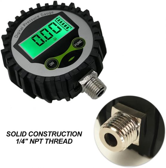 Uharbour Digital Manometer Low Pressure Gauge with 1/4'' NPT Bottom Connector and Rubber Protector, 0-60 psi, Accuracy 1%, Resolution 0.1psi - Image 4