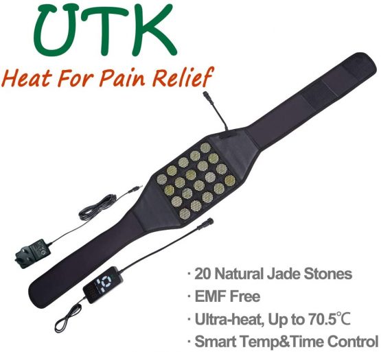 UTK Electric Heating Pad,Infrared Heating Wrap,20 Jade Stones Infrared Heat Pad for Lumbar, EMF Free, Auto Off,Memory Function Smart Temperature&Time Controller - Image 3