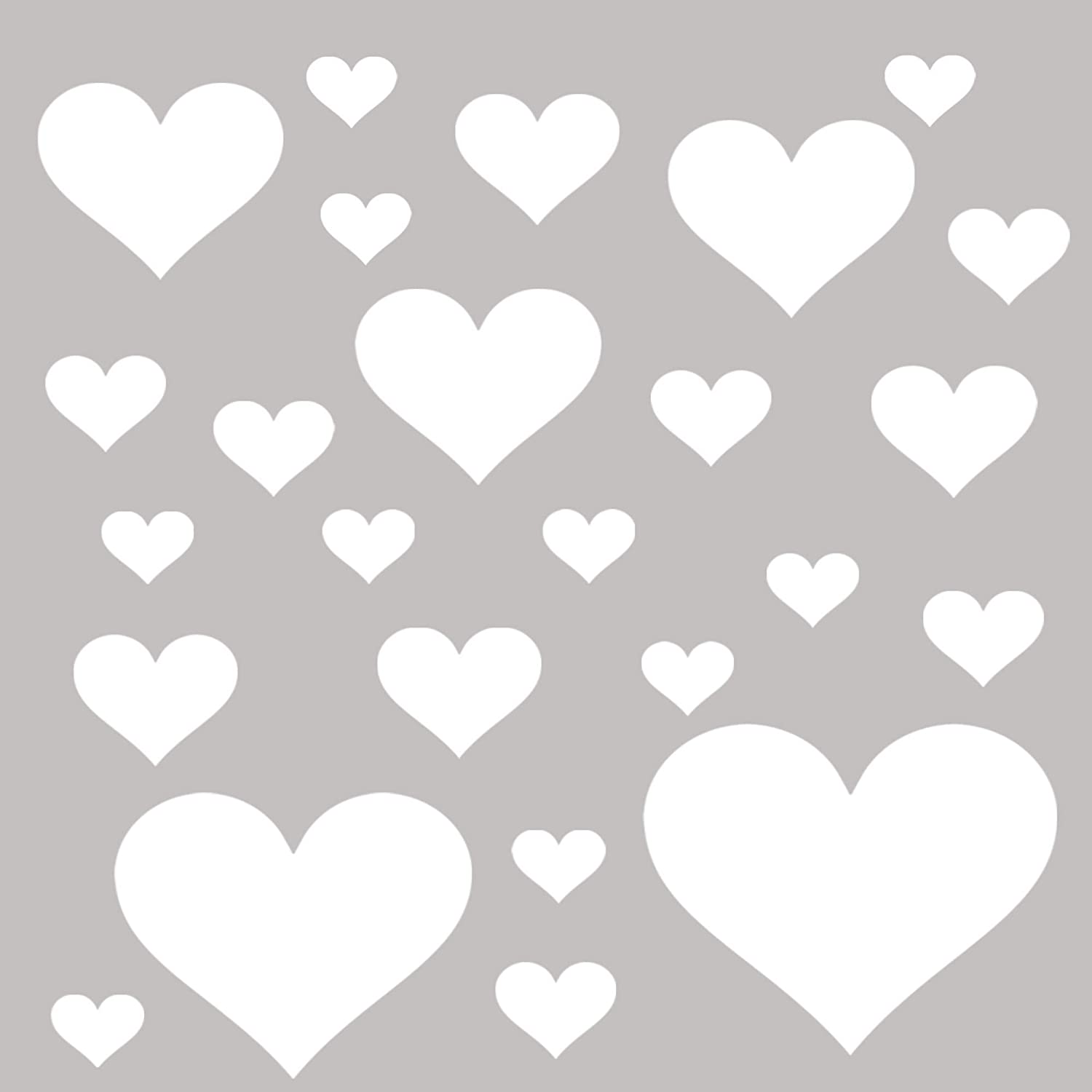 PREMYO Set of 32 Heart Wall Stickers Kids - Nursery Decor Easy to Apply - Decals for Bedrooms for Girls Boys White