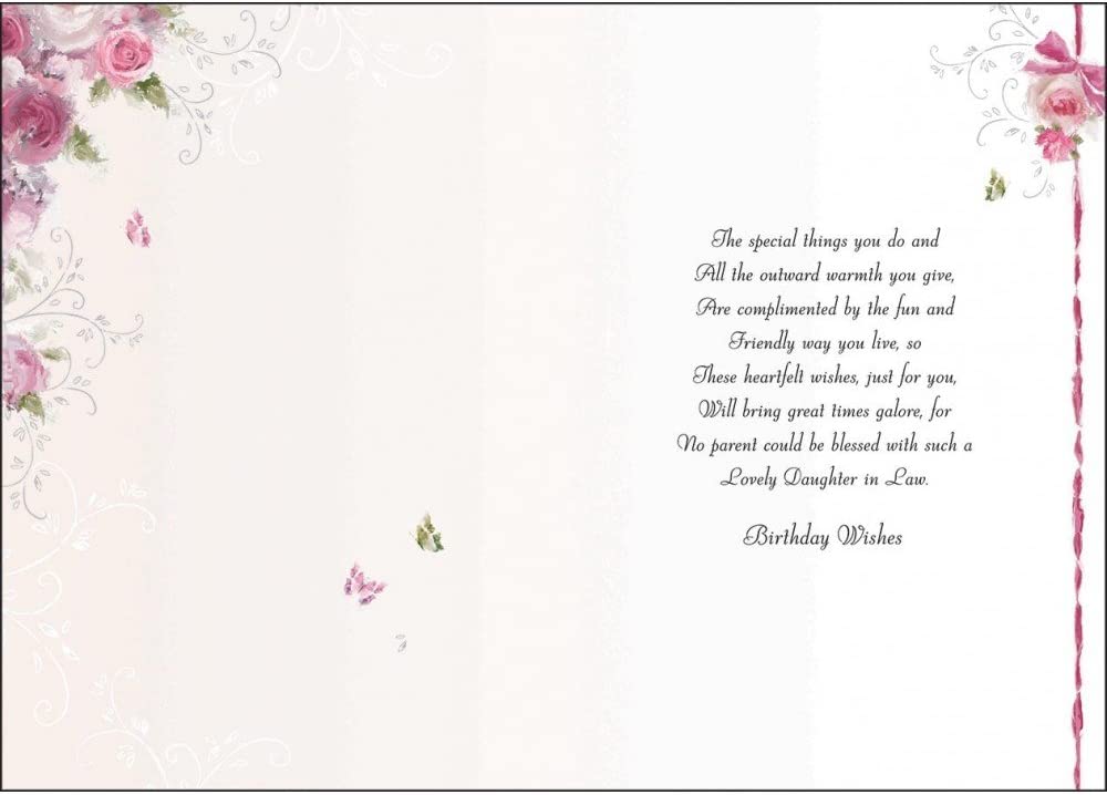 Jonny Javelin - Daughter in Law 'Happy Birthday' Card - Lovely Garden Arbour - Pink Flowers, white|black|brown|beige, A5 - Image 2