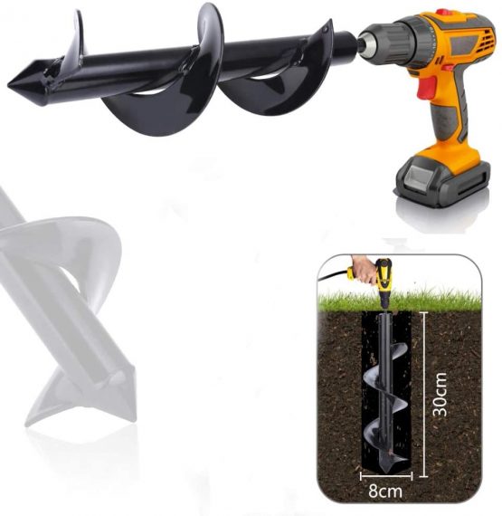 Earth Auger Drill Bit Planter Digger Auger Tool for Outdoor Garden Planting 8 x 30cm - Image 4