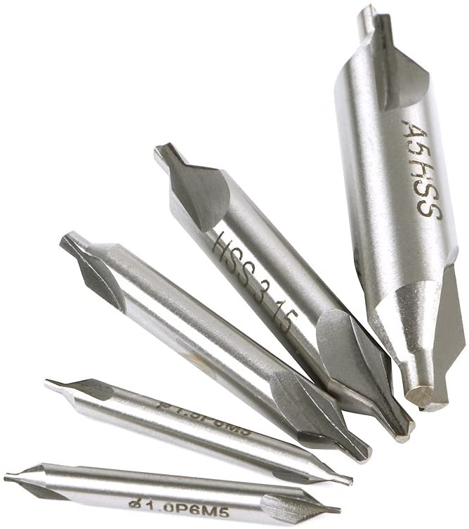 5 HSS Centre Chamfer Drill Bits - Steel Cutter - Two End Drill Bit - 60 Degrees for Hinges - Image 3