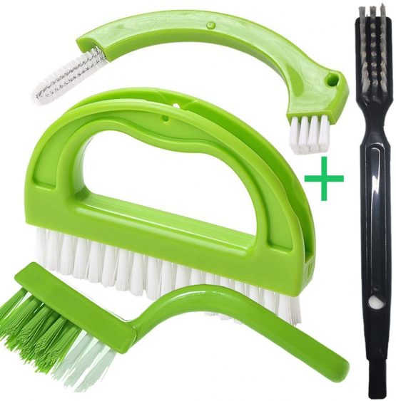 Enyoir Tile Joint Brush 4 in 1 Joint Scrubber Multifunction Kitchen Bathroom Cleaning Brush Grout Mould Cleaner Brush Green