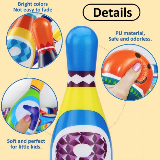 Bowling Set Skittles Game for Kids with 10 Pins and 2 Balls Early Development Indoor Toy Gifts for Children Toddler Girls Boys - Image 4