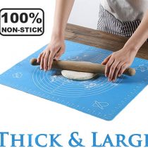 Non-Stick Silicone Baking Pastry Mat - 19.7''x15.8'' - Non-Slip Silicone Fondant Mat - Dough Rolling Mat with Measurement BPA Free (Large)