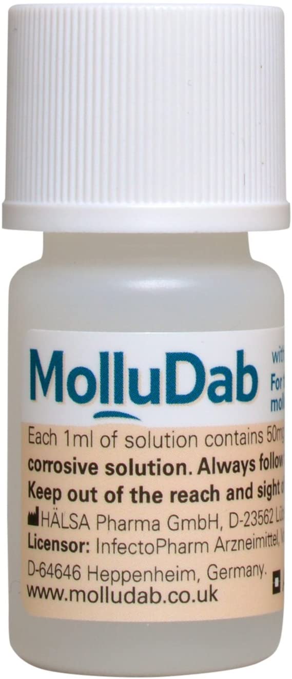 Molludab Molluscum Solution, with 5% Potassium Hydroxide to treat Molluscum Contagiosum, 2 ml, Clear, 2ml (Pack of 1) - Image 2