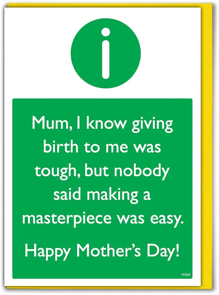 Brainbox Candy, Funny Mother's Day Card, 'Making A Masterpiece Wasn't Easy Mum'