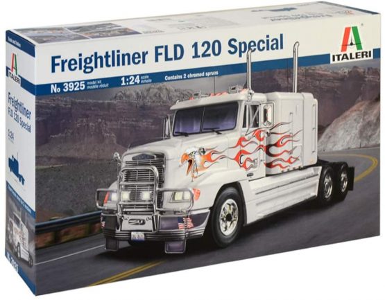 Italeri 3925S – 1:24 Freightliner FLD 120 (Classic), Building, Stand Model Making, Crafts, Hobby, Gluing, Plastic Kit, Unvarnished
