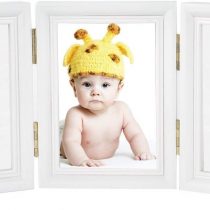 Baby Photo Frame,Newlemo Baby Handprint Kit & Footprint Photo Frame for Newborn Girls and Boys, Baby Shower Gifts for Christening Registry(3 parts, white)