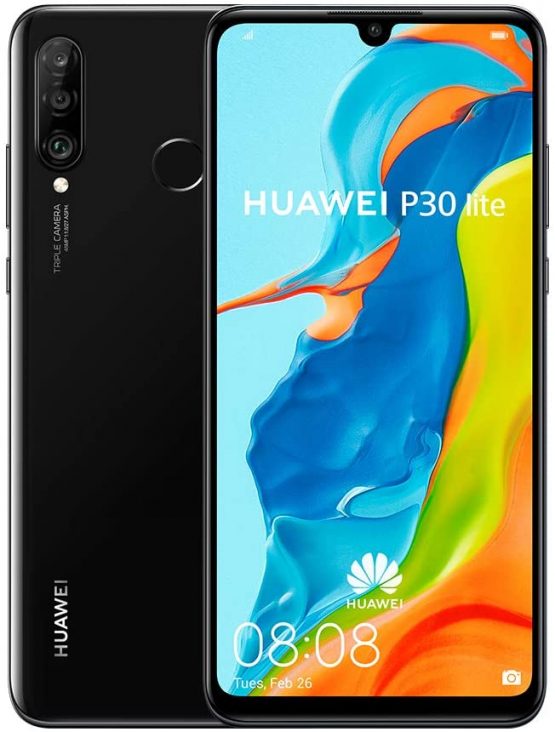 Huawei P30 Lite 128 GB 6.15 inch FHD Dewdrop Display Smartphone with 48MP AI Ultra-wide Triple Camera, 4GB RAM, Android 9.0 Sim-Free Mobile Phone, Single Sim, UK Version, Midnight Black