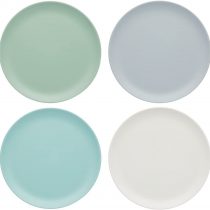 KitchenCraft Colourworks Melamine Plastic Side Plates, Classics Colours, Set of 4