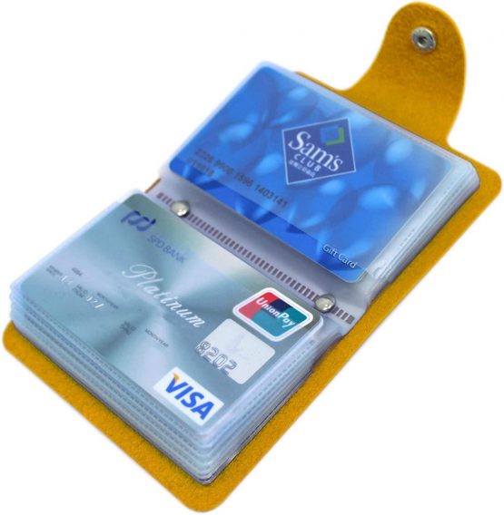 Mocasor Credit Card Holders for Women Men Bank Card Case (Yellow)