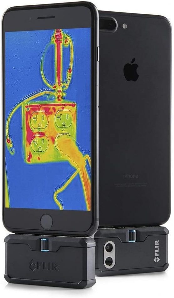FLIR ONE Pro iOS ONE PRO Thermal Imaging Camera for iOS, 160 x 120 Thermal Resolution, VividIR Lightning Connector, Neutral