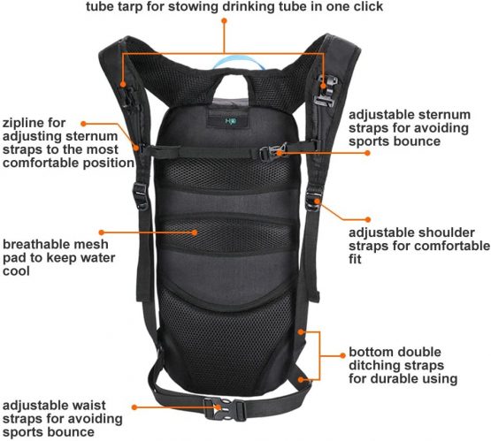 Arvano Cycling Backpack Mountain Bike Rucksack Small Lightweight Running Daypack Breathable Mini Ski Rucksack 6l for Skiing Mtb Biking Bicycle Day Hiking Camping Sports Bag Gifts for Men Women - Image 3