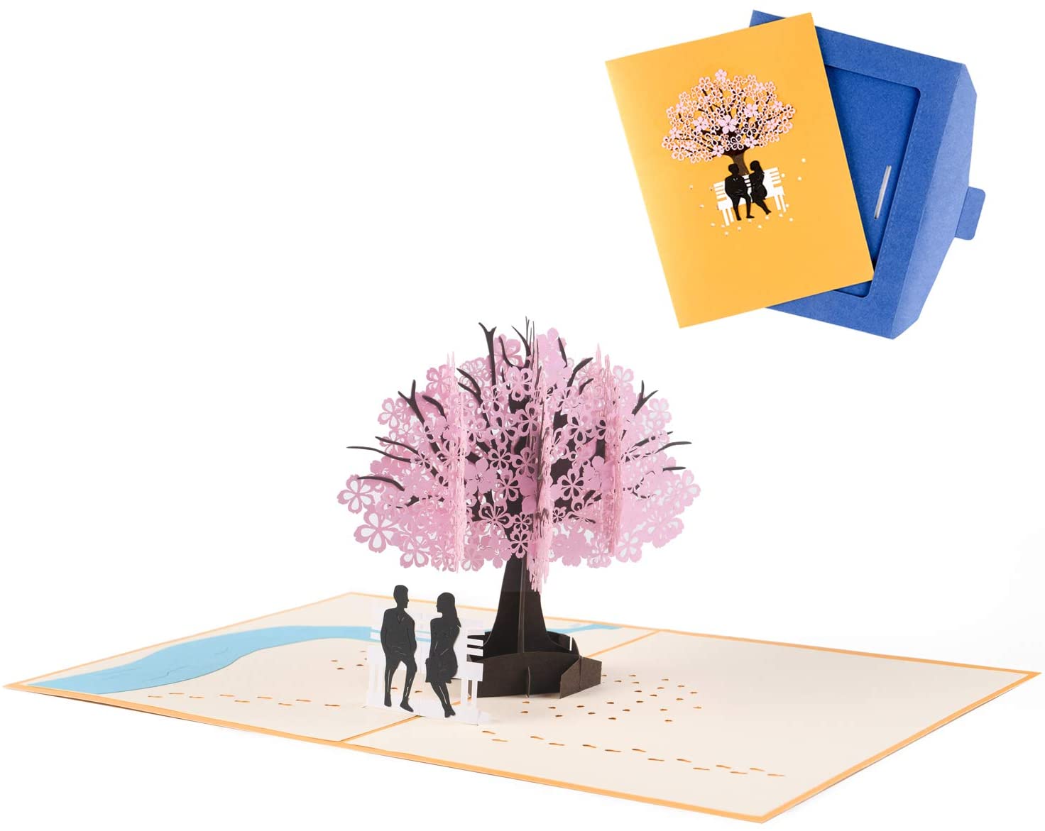 Vicloon 3D Card, Pop Up Greeting Card Cherry Blossom Wedding Card, Anniversary Card, Birthday Card - Image 2