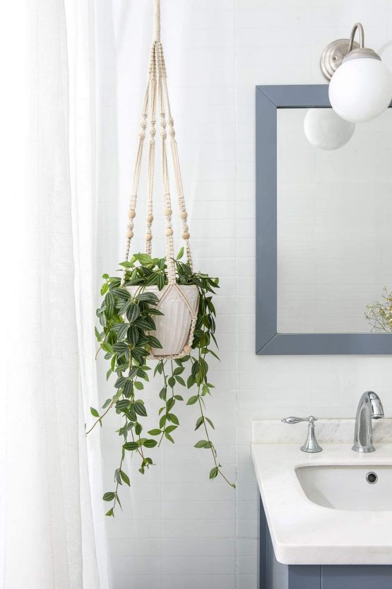 Mkouo Plant Hanger Indoor Hanging Planter Basket Flower Pot Holder Jute Rope with Beads 89cm - Image 3