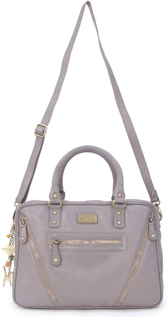 CATWALK COLLECTION HANDBAGS - Women's Leather Tote Shoulder Bag - Ladies Briefcase Work Bag - Additional Cross Body Strap - Tablet/Laptop Messenger Bag - SIENNA - Image 3