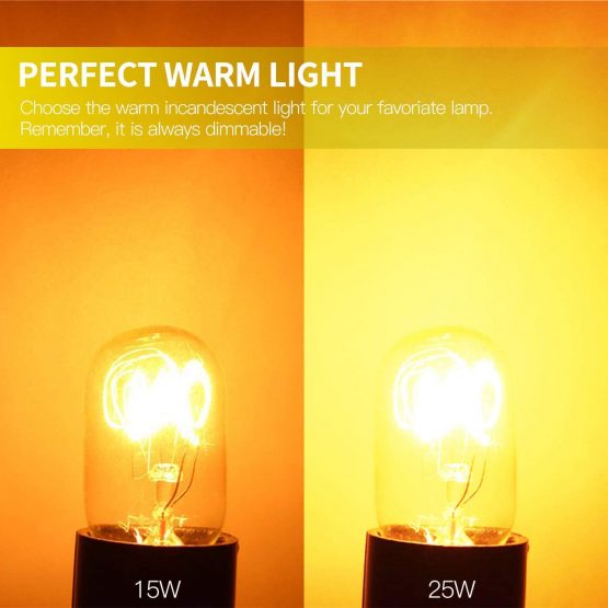 15/25 W SES E14 Screw Cap Pygmy Lamps Bulb 300 Degree Heat Resistant Himalayan Salt Lamp Microwave Oven Refrigerator Rated Light Bulbs Night Bulb Dimmable Multi Use (15, 3 Bulb) - Image 2