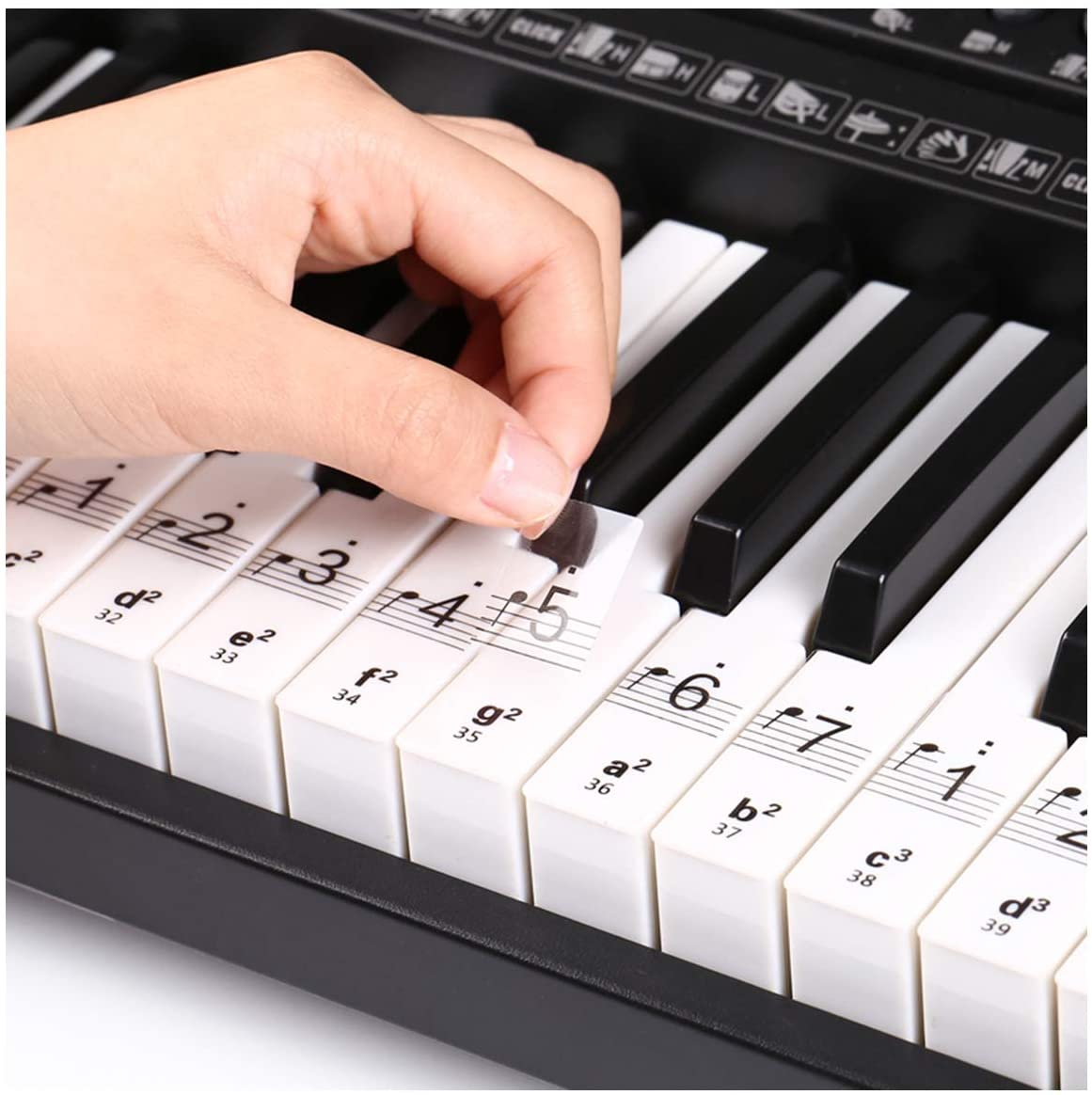 piano key stickers clear white keys music note stickers removable piano