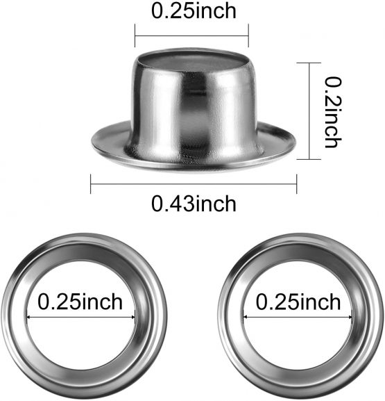 Grommet Tool Kit, Grommet Setting Tool and 100 Sets Grommets Eyelets with Storage Box (1/ 4 Inch Inside Diameter) - Image 2