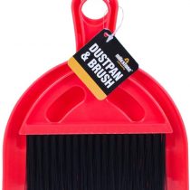 Milestone Camping 20940 Mini Dustpan and Brush Set Ideal for Camping Tents Caravans, 20cm x 17cm x 15cm, Red
