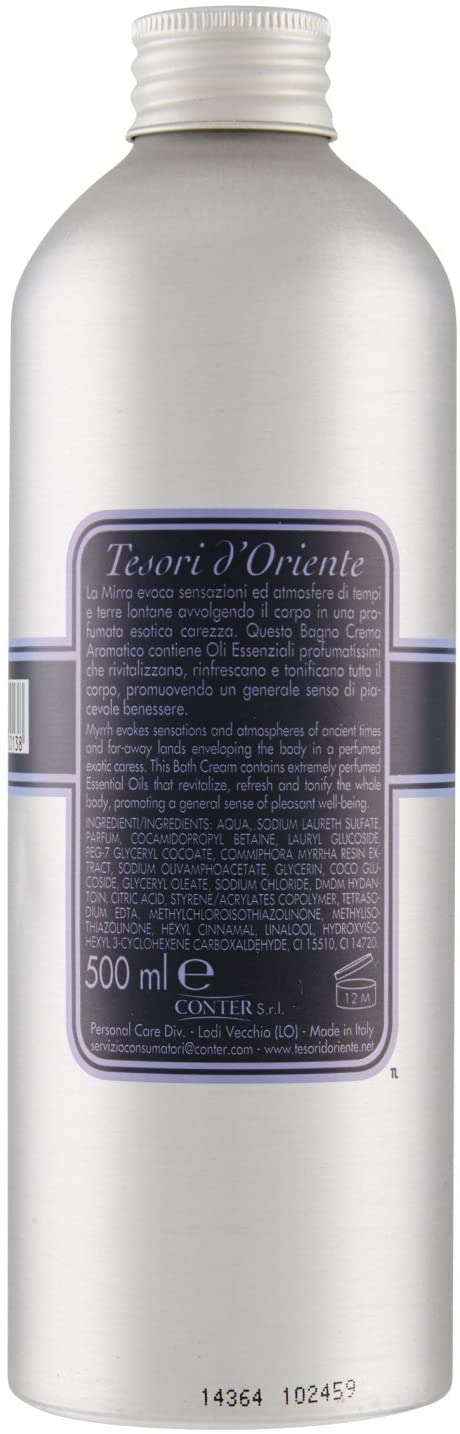 Tesori d’Oriente Myrrh Bath Cream, Bianco, 500 ml (Pack of 1) - Image 3