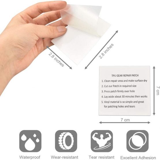 BUZIFU Tent Repair Tape 10 Pcs TPU Tent Tape Transparent Tenacious Tape Waterproof Patches Repair Sticker Outdoor Gear Patch Inflatable Repair Kit for Camping Tent Awnings Pools Inflatable Mattresses - Image 2