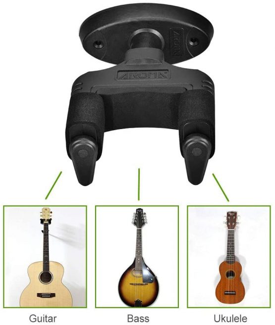 OTraki Guitar Wall Mount Bracket Auto Lock Guitar Wall Hook Hanger Stand Instrument Support for Electric Acoustic Guitar, Bass - Image 2