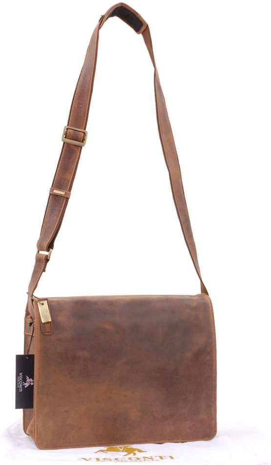 Visconti Leather Messenger Bag Workplace 18548 Harvard - Oil Tan(Size:L) - Image 3
