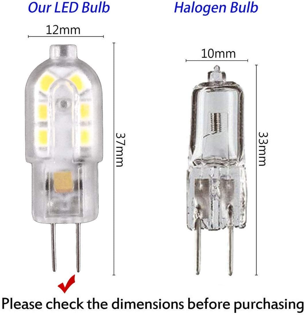 WOWLED 10 x G4 LED Light Bulb, 2W (20W Equivalent), Non-Dimmable, Cool White, DC/AC 12V, 360 Degree Ideal as Chandelier Bulbs - Image 2