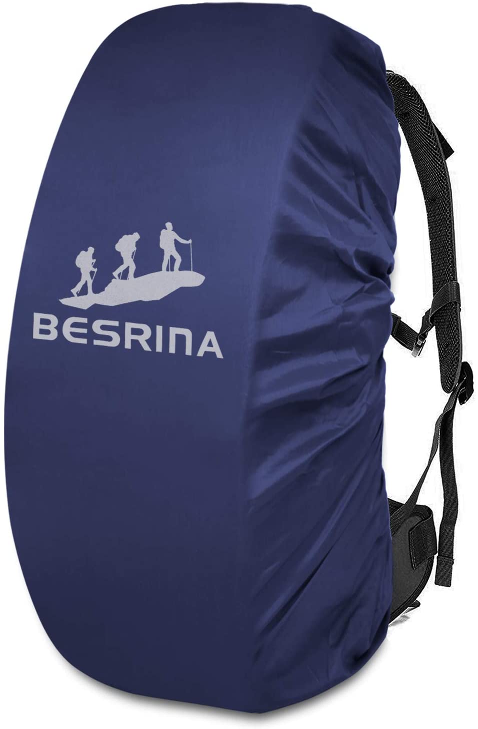 Besrina Backpack Rain Cover ,Upgraded Non-Slip Cross Buckle Strap & Reflective Waterproof Rucksack Cover for Hiking Camping Traveling Cycling 15-90L 