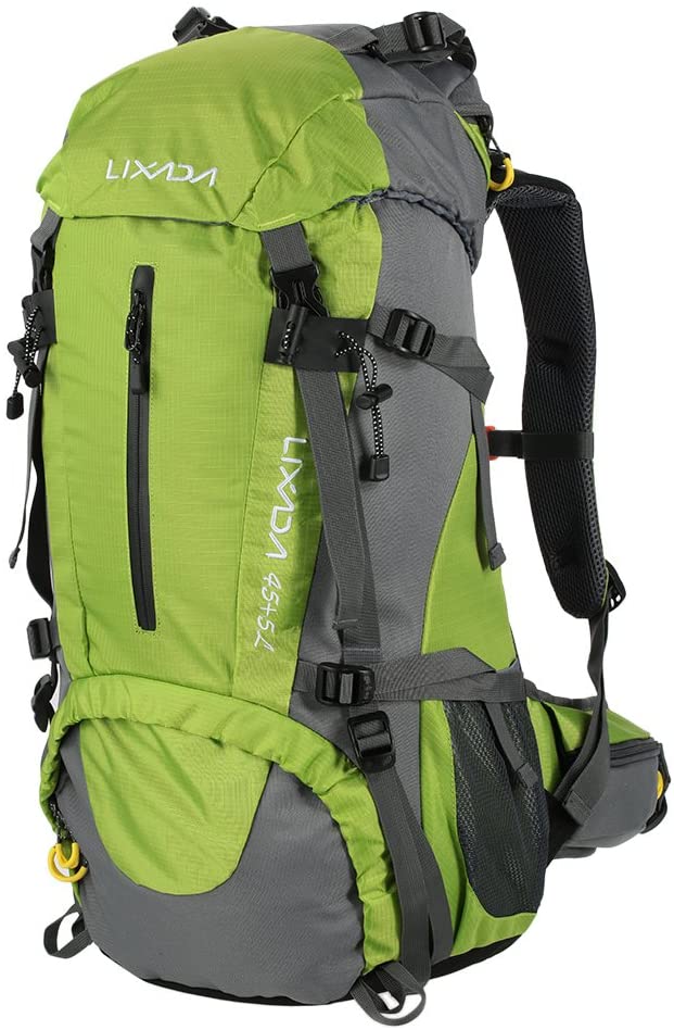 Lixada Hiking Backpack 50L Waterproof Lightweight Trekking Rucksack for Outdoor Sport Travel Cycling Climbing Mountaineer Climbing with Rain Cover