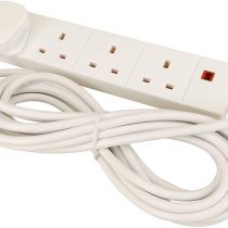 Pro elec 4 gang 8m extension lead with surge protection - White