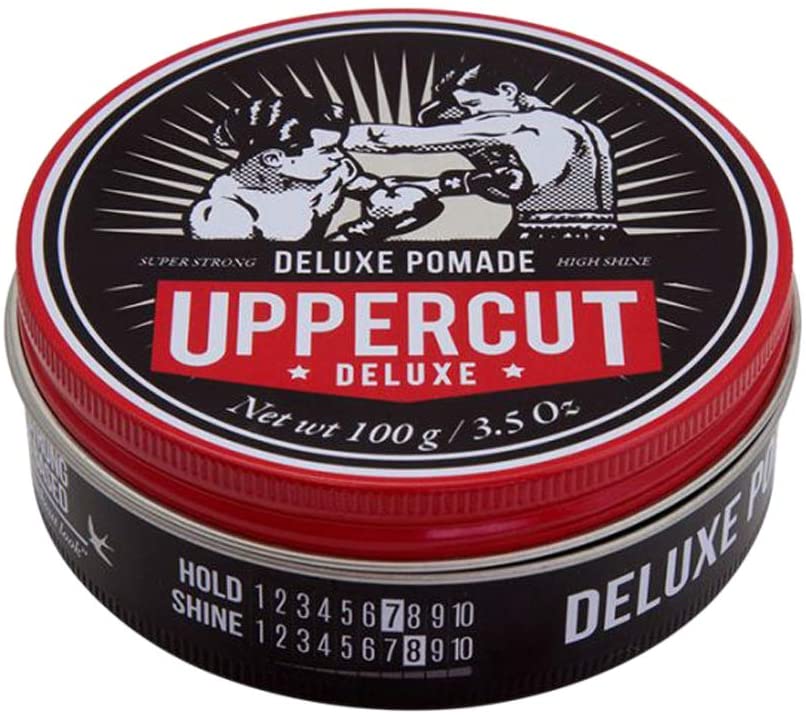 Uppercut Deluxe, Deluxe Pomade, Professional Water Based Pomade to Create Timeless and Classic Looks, Strong Hold and High Shine 100g