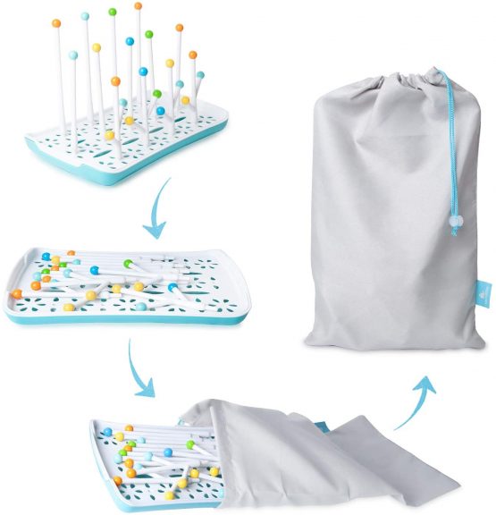 Baby Bottle Drying Rack with Removable Water Tray Termichy Countertop Bottle Holder for Baby and Toddler (Blue) - Image 4
