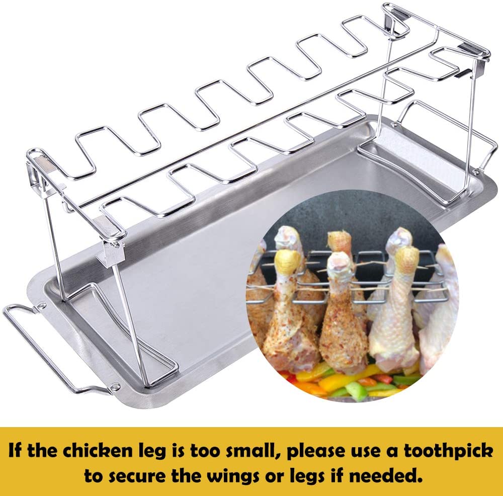 AISHN Chicken Leg Wing Grill Rack, BBQ Chicken Drumsticks Rack