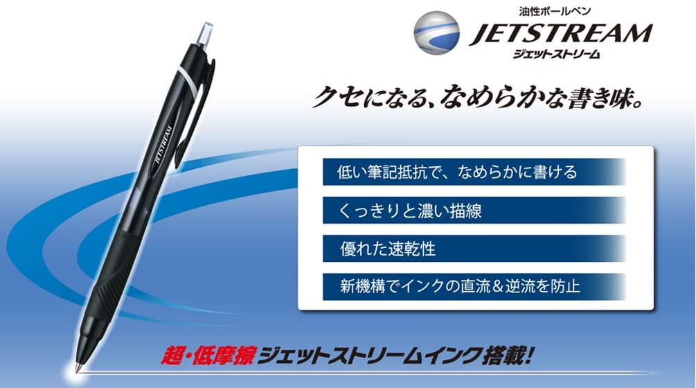 Uni-Ball Jetstream Ink Pens Mix SXN150C retractable with Grip, 0.7 mm Fine Tip - black (Pack of 10), 10 count (Pack of 1) - Image 2