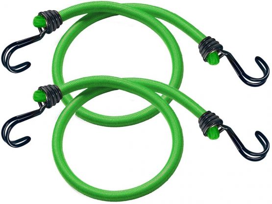 Master Lock 3021EURDAT Bungees with Reverse Hooks, Green, 80 cm Bungees, Pack of 2