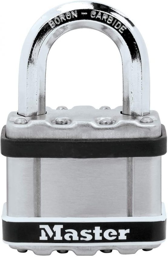 Master Lock M5EURDSTS Heavy Duty Padlock [Laminated, Stainless Steel Body Cover] -Ideal to Secure Boats and Gates in Marine Environment, Silver