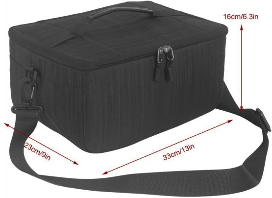 Waterproof Shockproof Partition Padded Camera Bags SLR DSLR Insert Protection Case With Top Handle and Adjustable shoulder strap For DSLR Shot lens Or Flash Light (Black) - Image 3