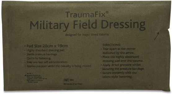Reliance Medical TraumaFix Sterile Military Dressing Pad Built-in Pillow, 20 cm x 19 cm, Pack of 10