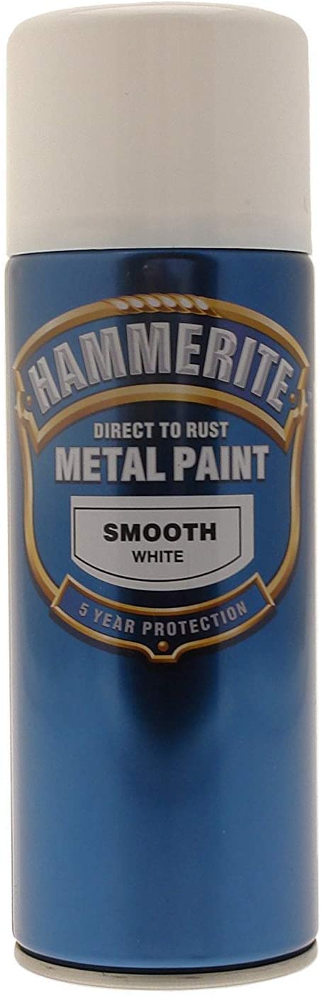 Hammerite 5084782 Metal Paint: Smooth White 400ml (Aerosol)