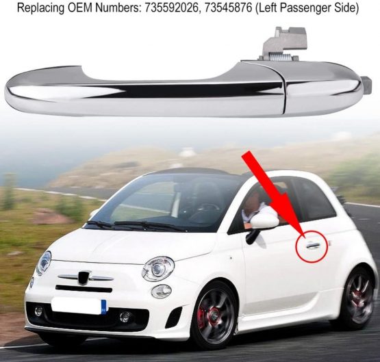 Replacement for 500 Door Handle-Car Door Handles External,Chrome Right-Hand Drive Exterior Outer Door Handle(Left Passenger Side) - Image 3