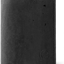 Corkor RFID Wallet Slim Men Women Minimalist Vegan Non Leather Vegetarian Cork, Black, Small