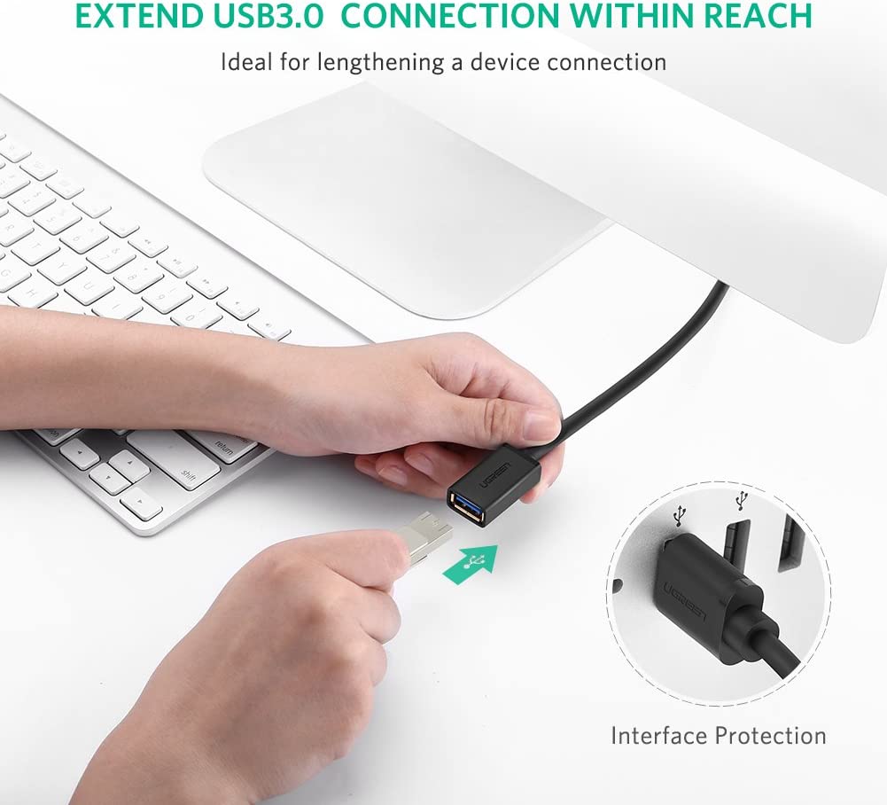 UGREEN USB 3.0 Extension Cable, 2 Packed USB Male to Female Cord, USB Extension Cable - Image 2