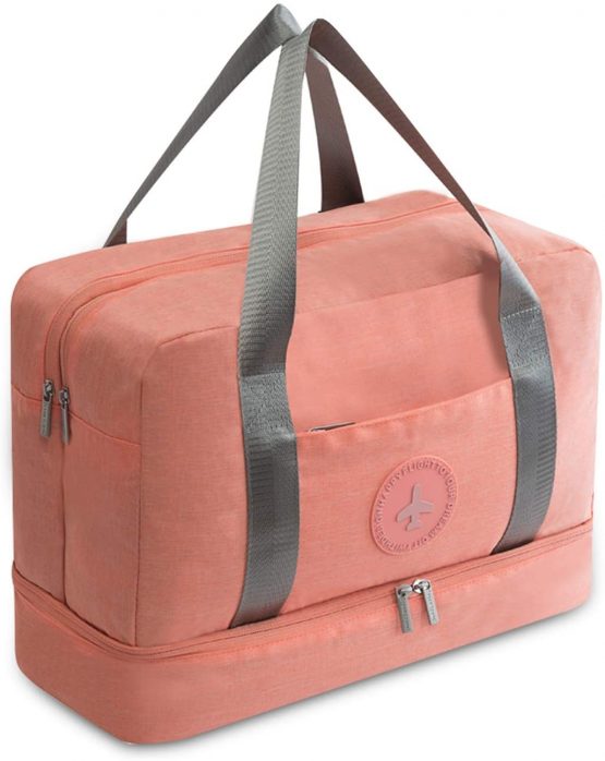 FANDARE Travel Duffle Bag Sports Gym Bag for Men Women Holdall Travel Bags Large Weekend Overnight Bag Lightweight Travel Luggage Bag with Shoes Compartment and Wet Pocket for Gym Vacation Orange