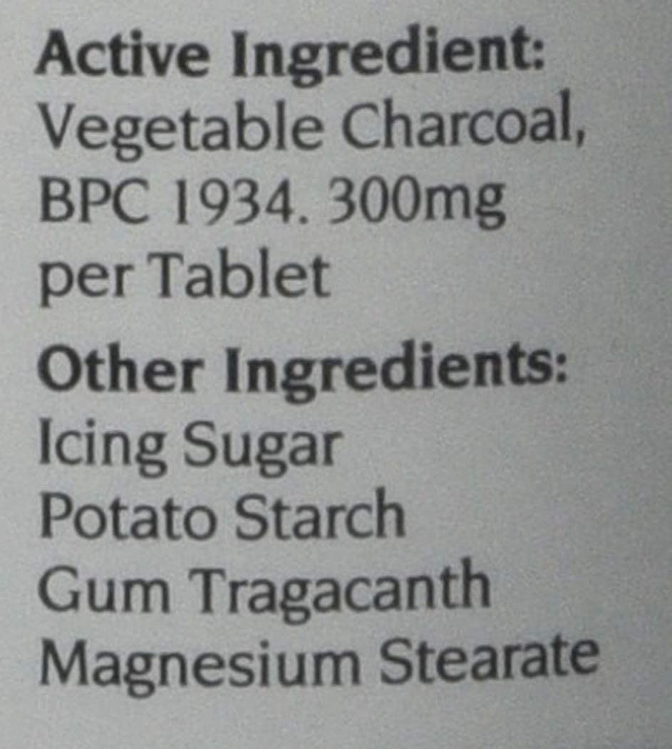 Bragg's Medicinal Charcoal 100 Tablets, Black Biconvex Tablet No Break Lines, 100 Count (Pack of 1) - Image 4