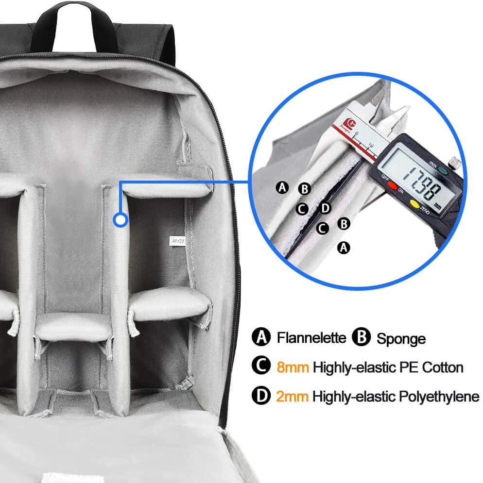CADeN Camera Backpack camera case bag Waterproof Anti Theft Photography Travel rucksack for DSLR SLR Nikon Canon Sony - Image 3