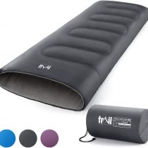 Envelope Sleeping Bag For Adults, Single 2 Season Summer Spring Autumn 200gsm, Outdoor Camping, Lightweight Carry Bag, Storage Pockets, 190cm x 75cm, Trail